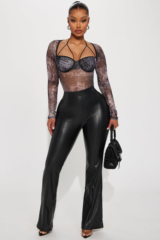 Doing My Thing Mesh Bodysuit - Black/combo