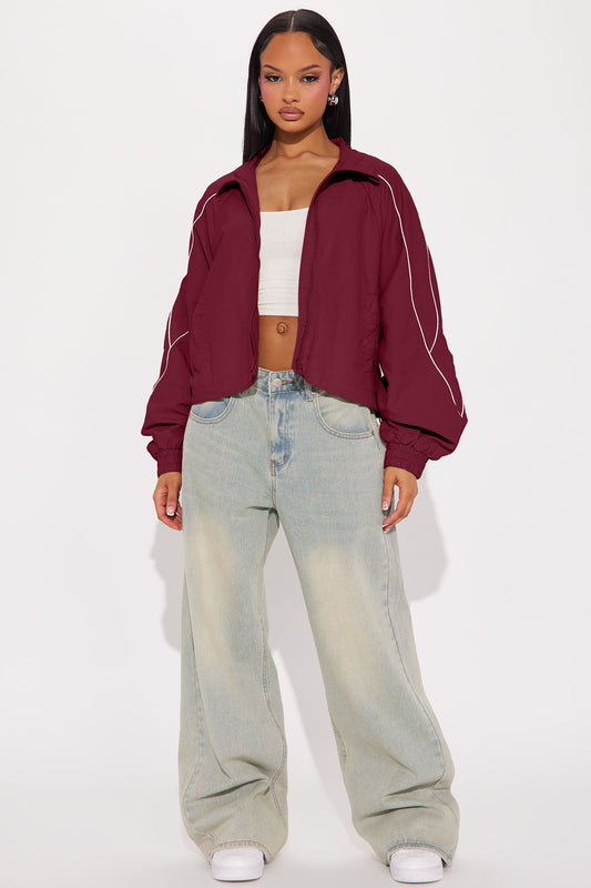 Keep Your Cool Windbreaker - Burgundy