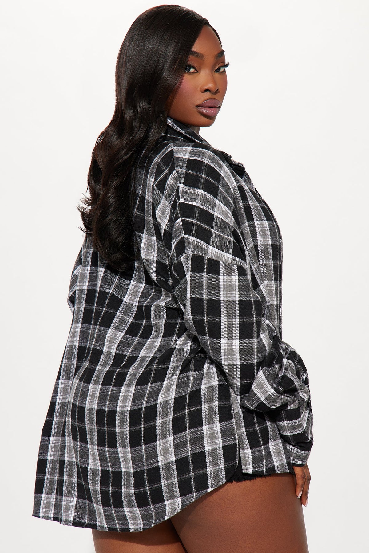 Fall For You Plaid Shirt - Black/combo