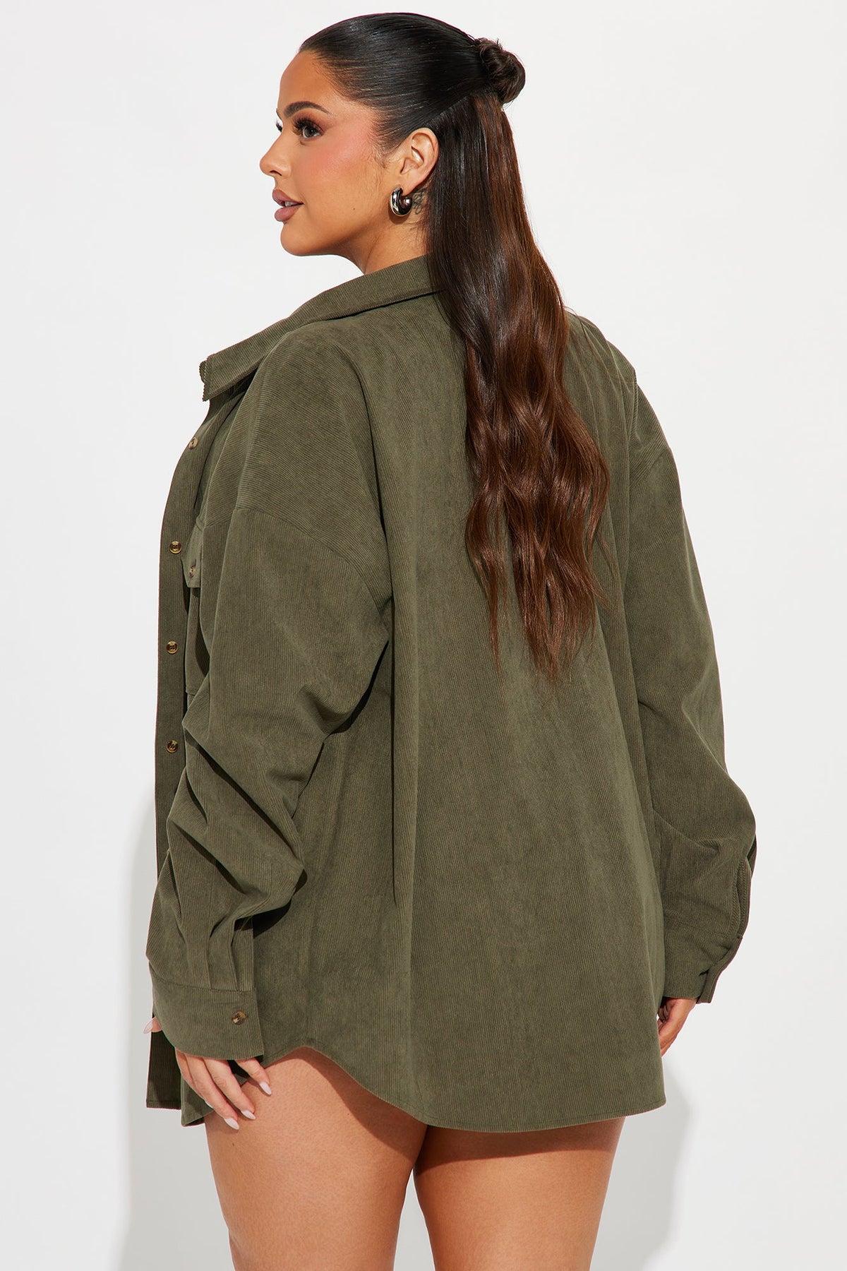 Fall Feeling Corduroy Shirt - Olive