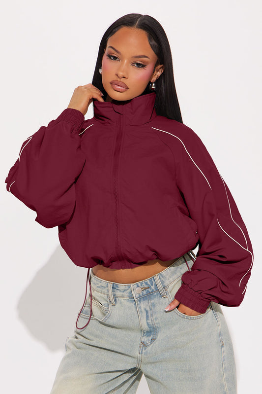 Keep Your Cool Windbreaker - Burgundy