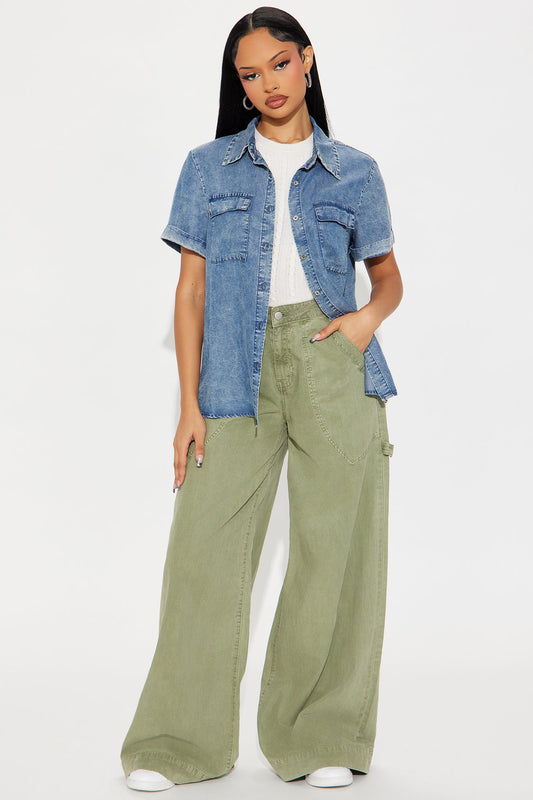 Wild Thoughts Denim Shirt - Medium Wash