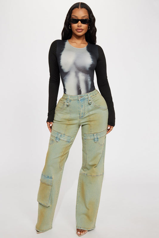 After Hours Long Sleeve Bodysuit - Black/combo