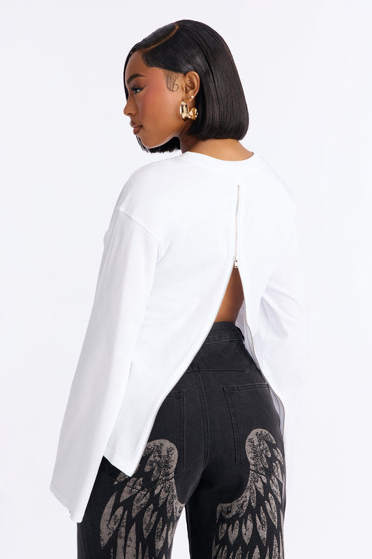 Jayden Fitted Shirt Long Sleeve T-Shirt - White
