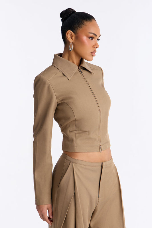 Claremont Double Zip Jacket - Camel