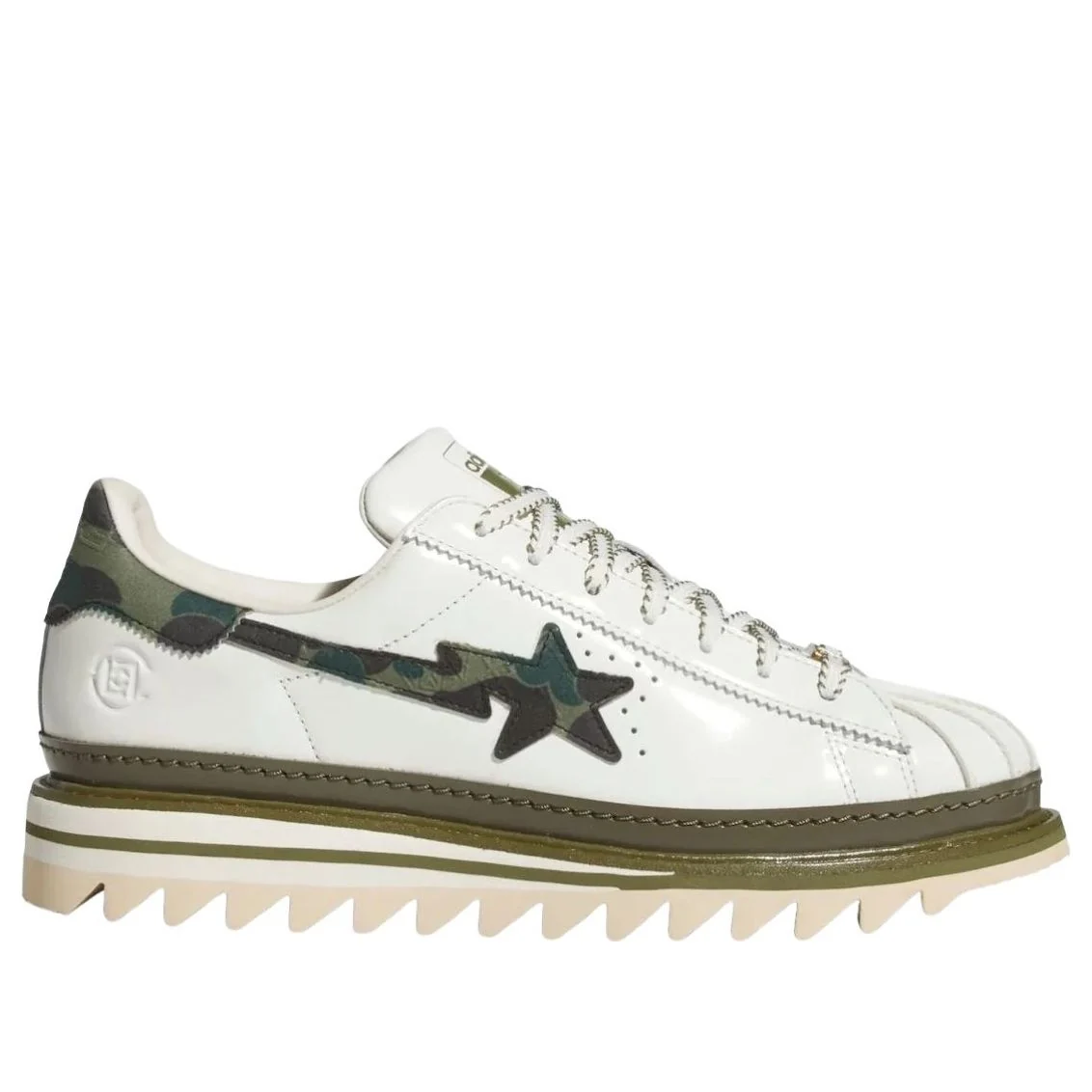 adidas x CLOT x BAPE Superstar 'Green Camo' KJ1473 Sneakers