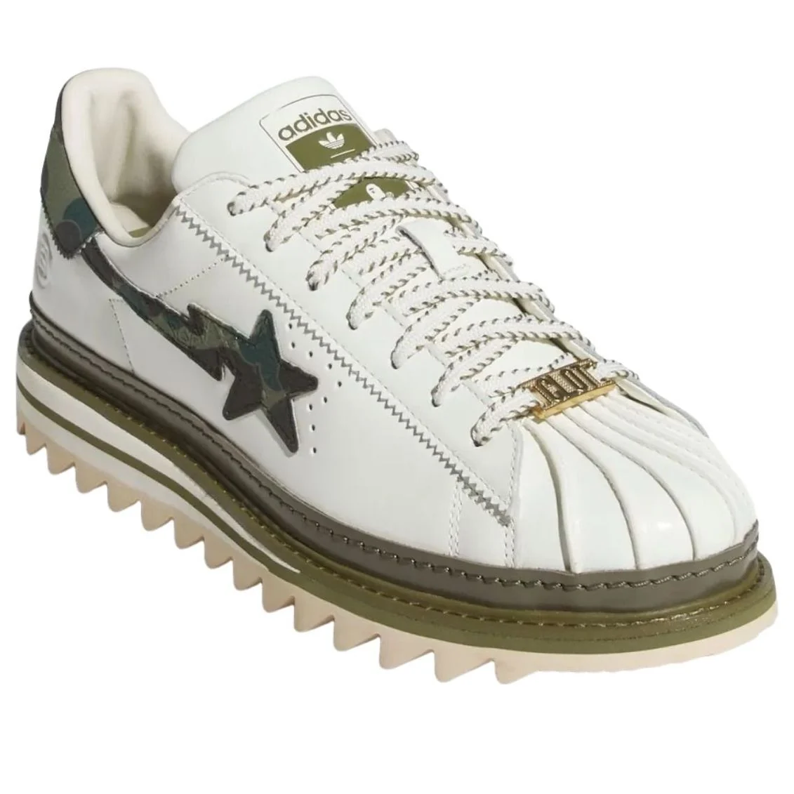 adidas x CLOT x BAPE Superstar 'Green Camo' KJ1473 Sneakers